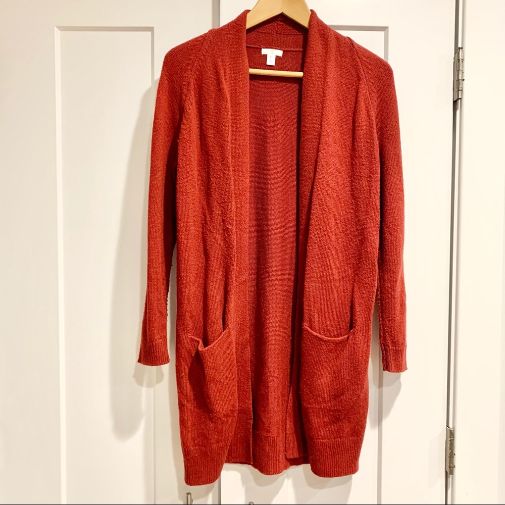 BP Burgundy Red Open Cardigan